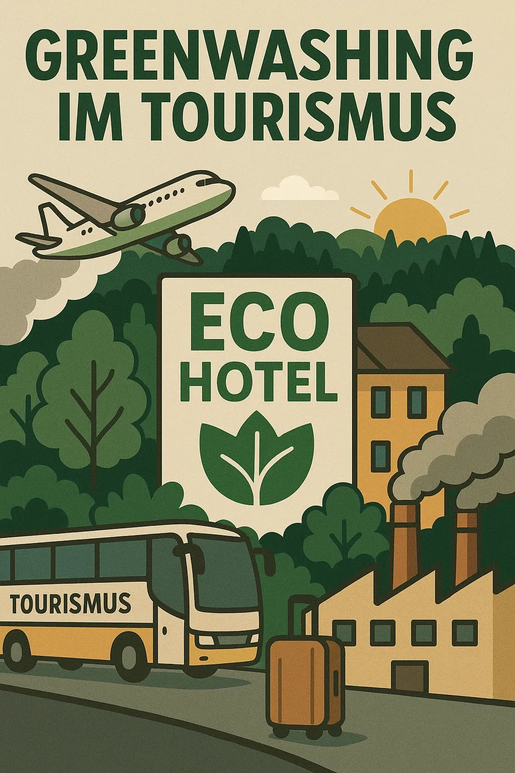 Illustration für Greenwashing im Tourismus: Was steckt hinter den grünen Versprechen?